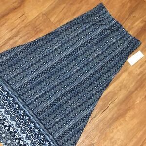 French Laundry Blue and White Intricate Pattern Maxi Skirt Size Medium